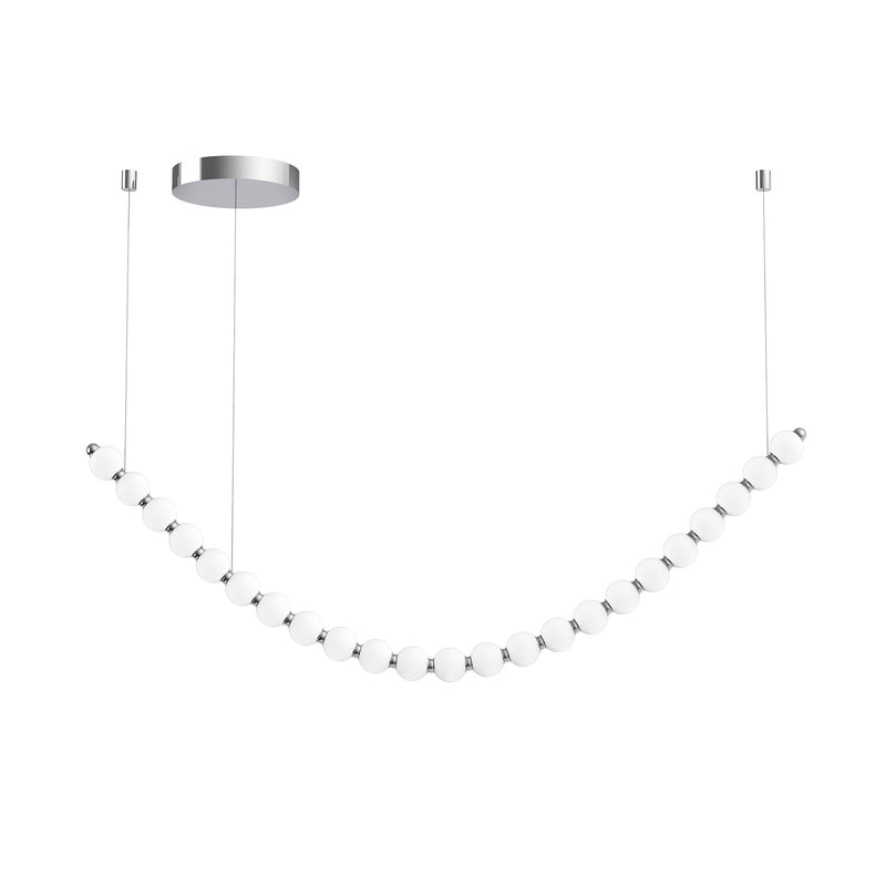 Kuzco Akoya 79in 23-Light LED Chandelier | Chrome and Frosted PC | Dining Room & Living Room | 79 x 3.25 x 3.25 in | Model CH321506CH