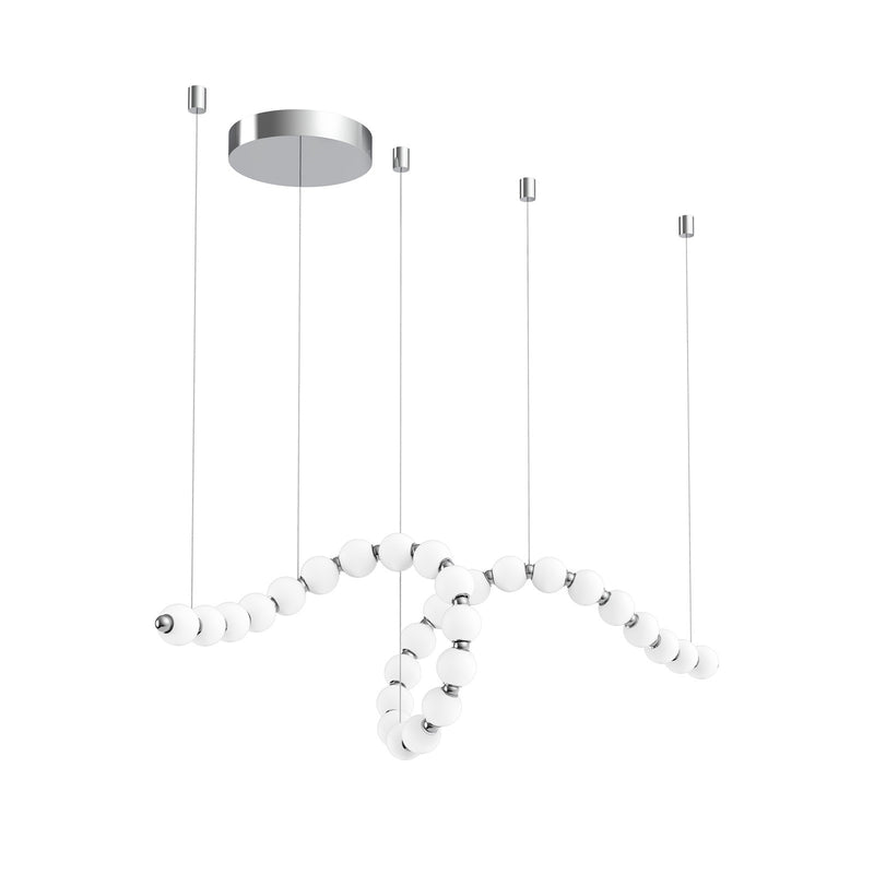 Kuzco Akoya 100in 29-Head LED Chandelier | Chrome Frosted PC | Dining Rooms & Foyers | 100.25 x 3.25 x 3.25 in | Model CH321508CH