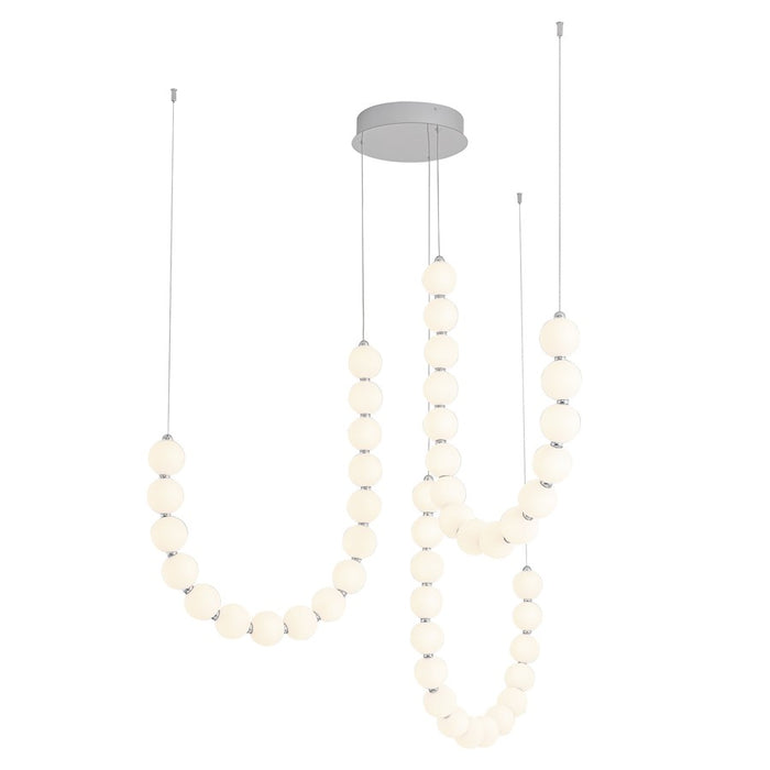 Kuzco Akoya 48 Lt Silver Dimmable LED Chandelier, Chrome