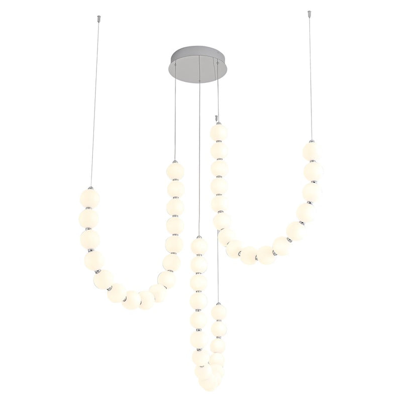 Kuzco Akoya 48 Lt Silver Dimmable LED Chandelier, Chrome