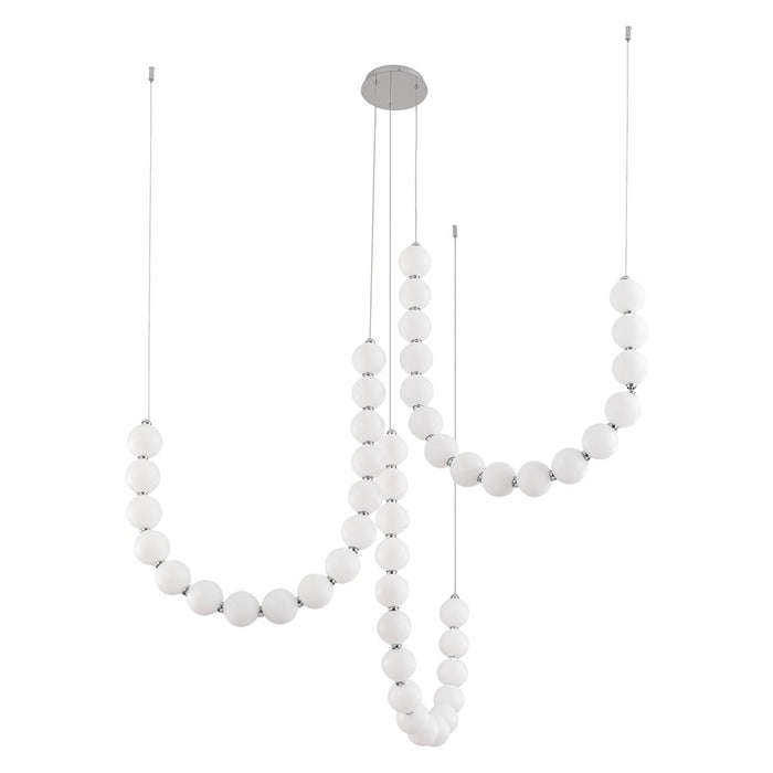 Kuzco Akoya 48 Lt Silver Dimmable LED Chandelier w/ Remote Drv, Chrome