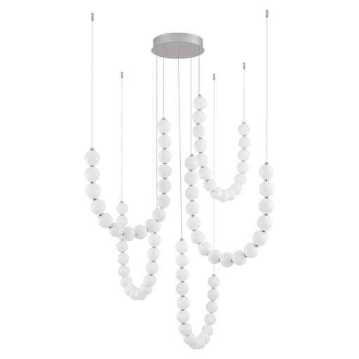 Kuzco Akoya 80 Lt Silver Dimmable LED Chandelier, Chrome