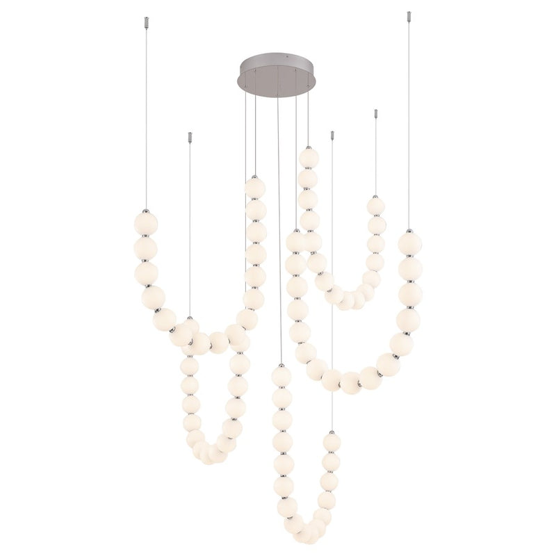 Kuzco Akoya 80 Lt Silver Dimmable LED Chandelier, Chrome