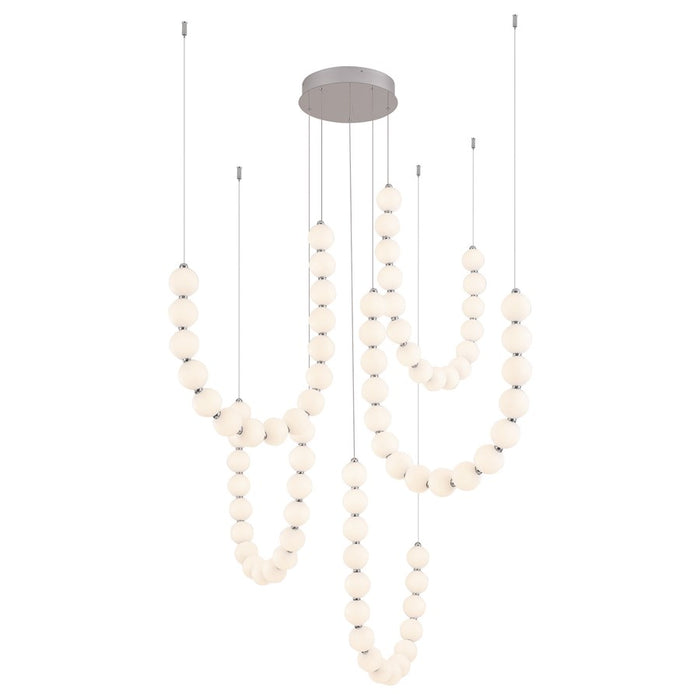 Kuzco Akoya 80 Lt Silver Dimmable LED Chandelier, Chrome