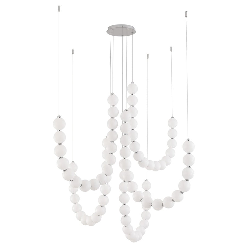 Kuzco Akoya 80 Lt Silver Dimmable LED Chandelier w/ Remote Drv, Chrome