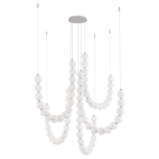 Kuzco Akoya 80 Lt Silver Dimmable LED Chandelier w/ Remote Drv, Chrome