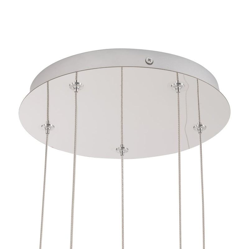 Kuzco Akoya 80 Lt Silver Dimmable LED Chandelier w/ Remote Drv, Chrome
