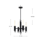 Kuzco Torres 4-Light 19in Chandelier | Modern Vintage Brass Metal | Dining Room & Kitchen Island | 22in H | Model CH335019VB