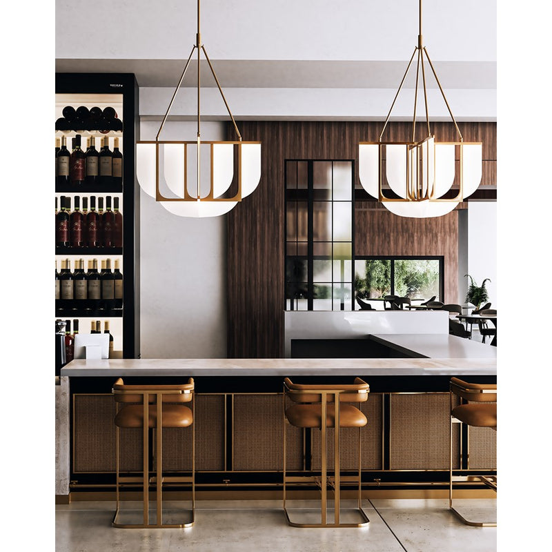 Alora Anders 30" LED Chandelier, Vintage Brass
