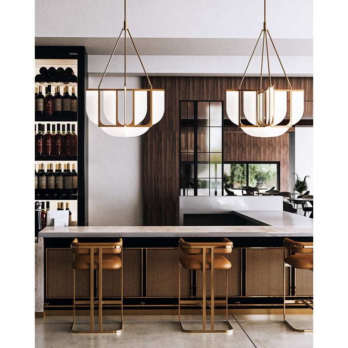 Alora Anders 30" LED Chandelier, Vintage Brass
