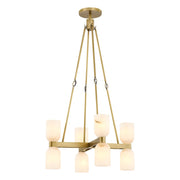 Kuzco Lucian 22in 8-Light Chandelier | Vintage Brass and Alabaster with Clear Crystal | Dining Room & Living Room | Model CH338822VBAR