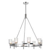 Kuzco Lucian 36in 8-Light Chandelier | Clear Crystal Polished Nickel Steel and Alabaster | Dining Room & Foyer | 37.38 x 36.12 in | Model CH338836PNCC