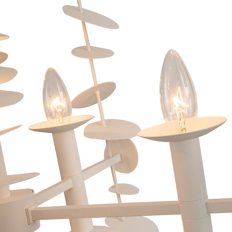 Kuzco Alora Yukari 41in 16-Light Chandelier | Matte White Steel Leaf Petals | Dining Room & Living Room | 40.25 x 30.38 in | Model CH340041MW