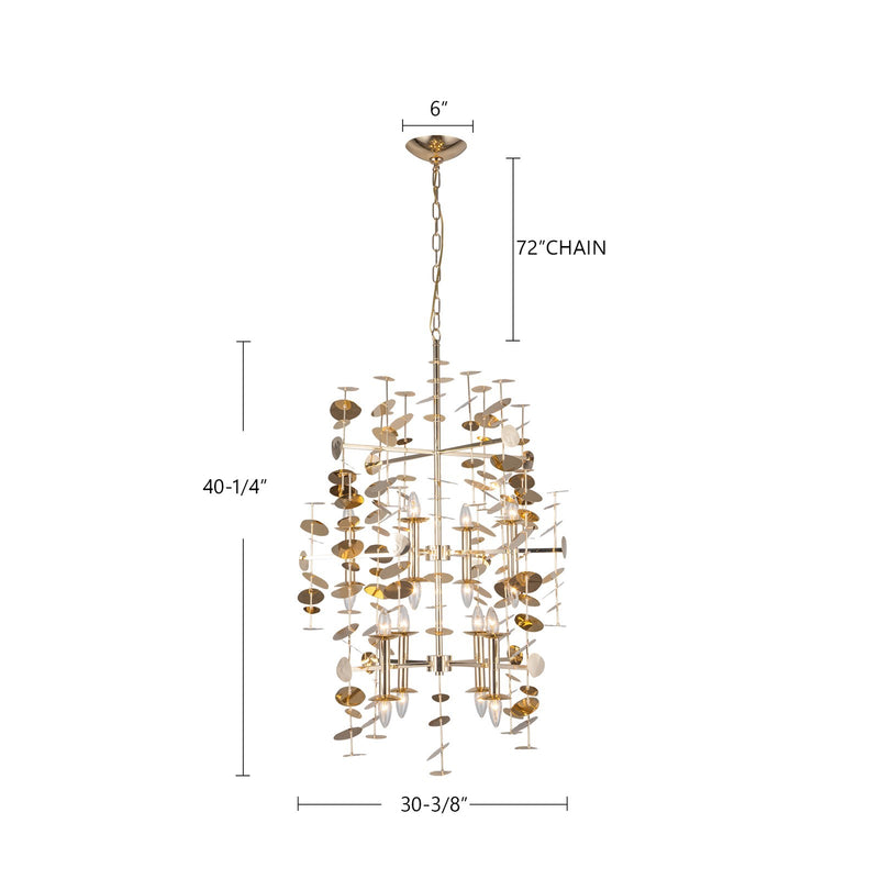 Kuzco Alora Yukari 41in 16-Light Chandelier | Matte White Steel Leaf Petals | Dining Room & Living Room | 40.25 x 30.38 in | Model CH340041MW