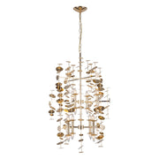 Kuzco Yukari 41in 16-Light Chandelier | Modern Polished Brass Steel Petals | Dining Room & Living Room Centerpiece | 30 x 40 in | Model CH340041PB