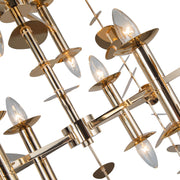 Kuzco Yukari 41in 16-Light Chandelier | Modern Polished Brass Steel Petals | Dining Room & Living Room Centerpiece | 30 x 40 in | Model CH340041PB