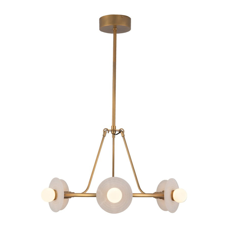 Kuzco Dahlia 28" Vintage Brass Dimmable LED, Vintage Brass/Alabaster