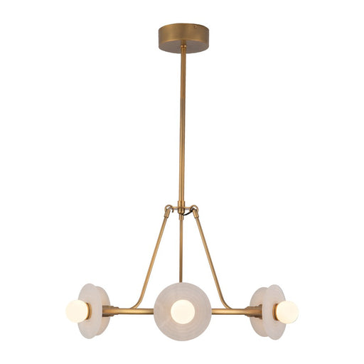 Kuzco Dahlia 28" Vintage Brass Dimmable LED, Vintage Brass/Alabaster