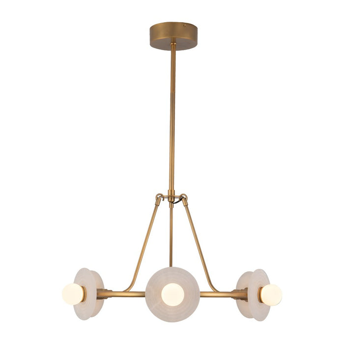 Kuzco Dahlia 28" Vintage Brass Dimmable LED, Vintage Brass/Alabaster