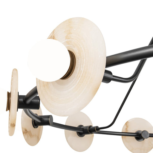 Alora Dahlia 46" LED Chandelier, Urban Bronze/Alabaster/Opal - CH346046UBAR-UNV