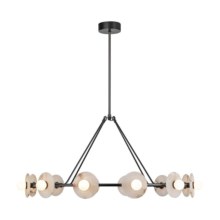 Alora Dahlia 46" LED Chandelier, Urban Bronze/Alabaster/Opal