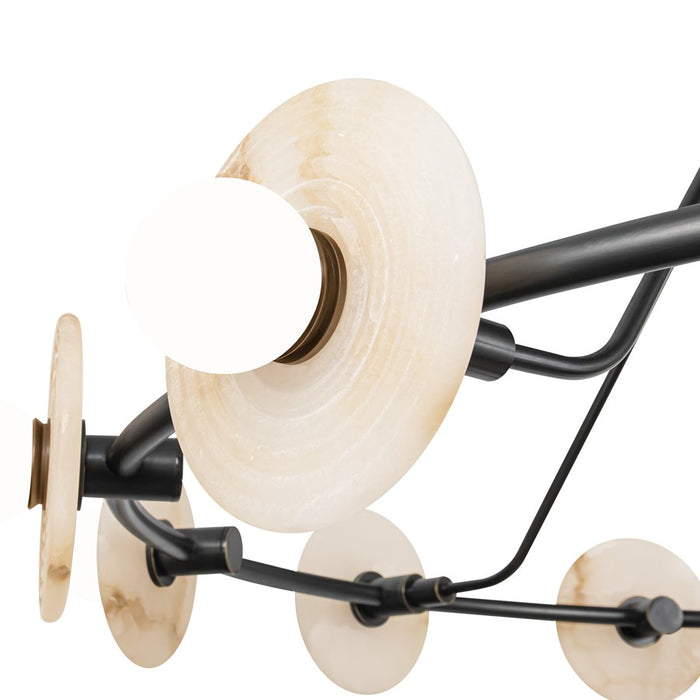 Alora Dahlia 46" LED Chandelier, Urban Bronze/Alabaster/Opal