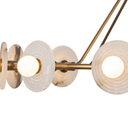 Alora Dahlia 46" LED Chandelier, Vintage Brass/Alabaster/Opal - CH346046VBAR-UNV