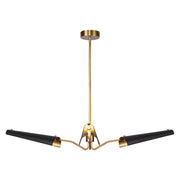 Kuzco Osorio 46in 16-Light LED Chandelier | Mid-Century Matte Black and Vintage Brass Steel | Dining Room & Living Room | 1200lm | Model CH347346MBVB