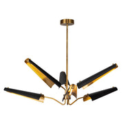 Kuzco Osorio 46" LED Chandelier, Black/Brass/Steel Shade - CH347646MBVB-UNV