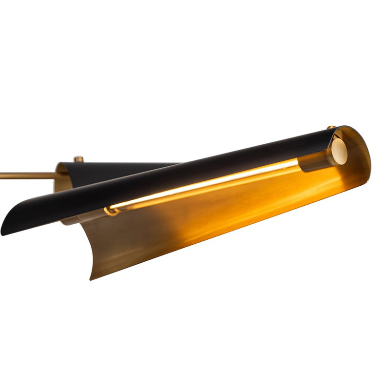 Kuzco Osorio 46" LED Chandelier, Black/Brass/Steel Shade