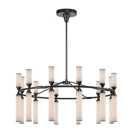 Kuzco Edwin 38" LED Chandelier, Bronze/Frosted Ribbed Glass - CH348038UBFR-UNV