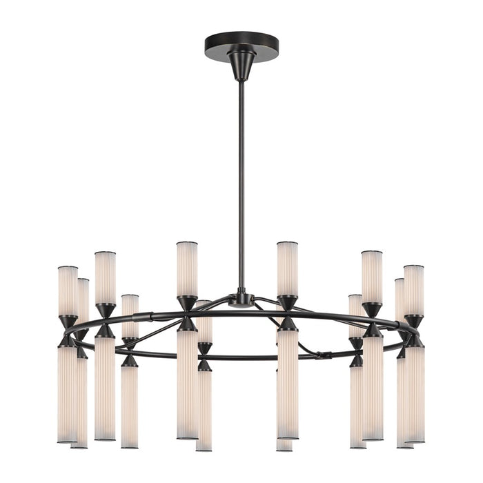Kuzco Edwin 38" LED Chandelier, Bronze/Frosted Ribbed Glass - CH348038UBFR-UNV