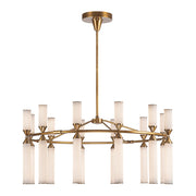 Kuzco Edwin 38" LED Chandelier, Brass/Frosted Ribbed Glass - CH348038VBFR-UNV