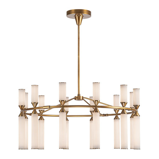 Kuzco Edwin 38" LED Chandelier, Brass/Frosted Ribbed Glass - CH348038VBFR-UNV