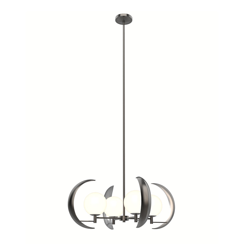 Kuzco Celeste 30in 4-Light Chandelier | Modern Urban Bronze and Opal Glass | Dining Room & Living Room | 30 x 12.5 in | Model CH351204UB