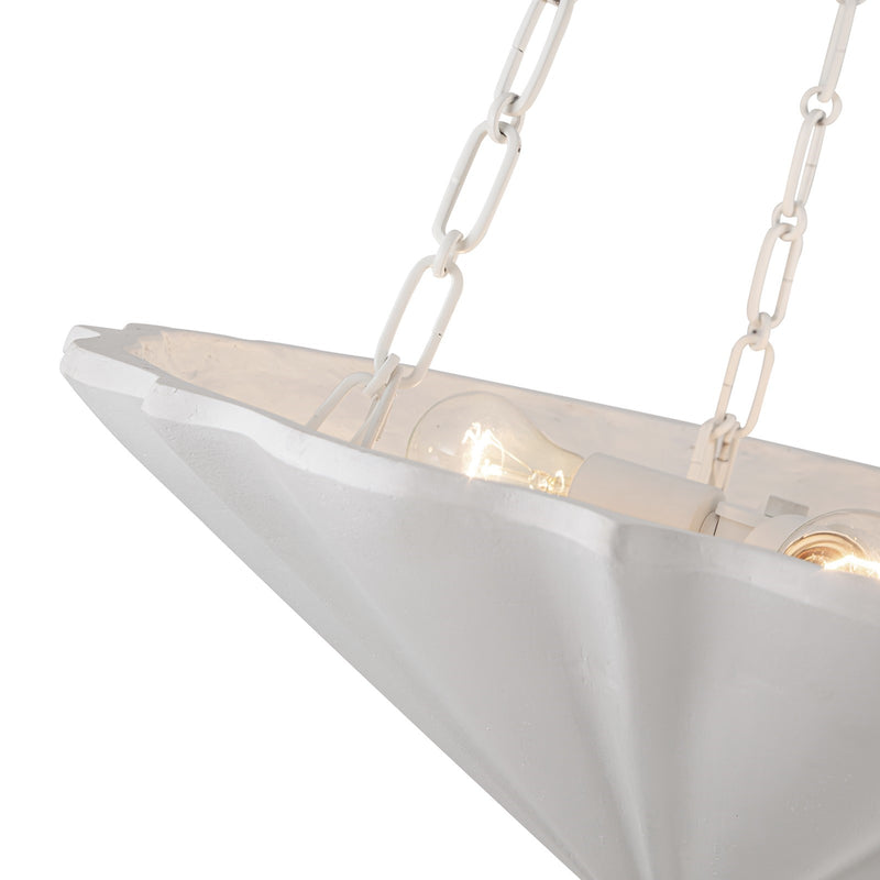 Kuzco Martine 23in 3-Light Chandelier | Traditional Antique White Steel and Resin | Dining Room & Living Room | 8 x 23 in | Model CH352323AW