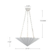 Kuzco Martine 23in 3-Light Chandelier | Traditional Antique White Steel and Resin | Dining Room & Living Room | 8 x 23 in | Model CH352323AW
