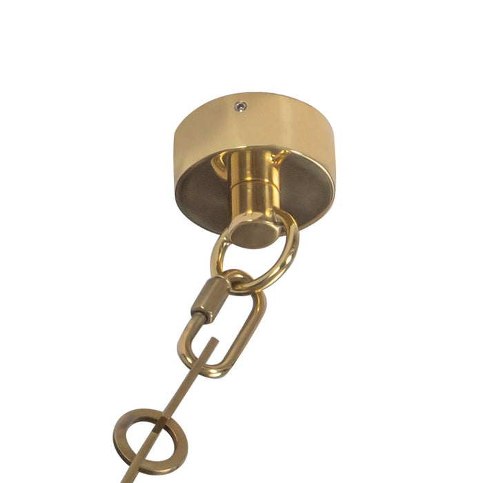 Kuzco Mineral 5-Lt Brass Dimmable LED Chand, Patina Brass/Alabaster