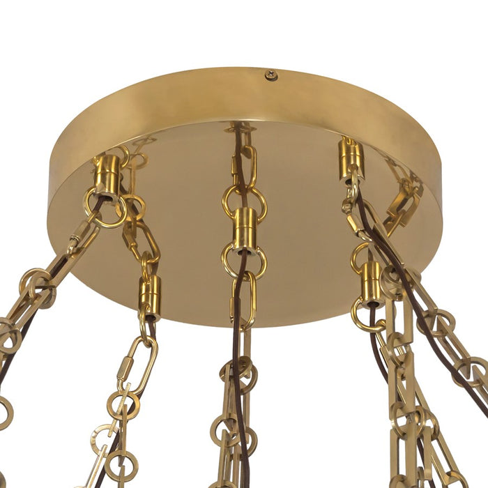 Kuzco Mineral 5-Lt Brass Dimmable LED Chand, Patina Brass/Alabaster