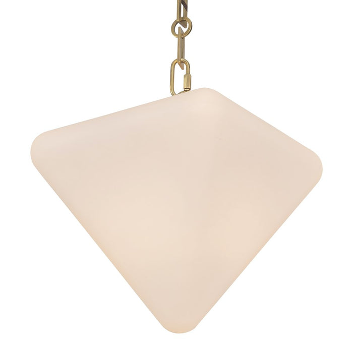 Kuzco Mineral 5-Lt Brass Dimmable LED Chand, Patina Brass/Opal Glass