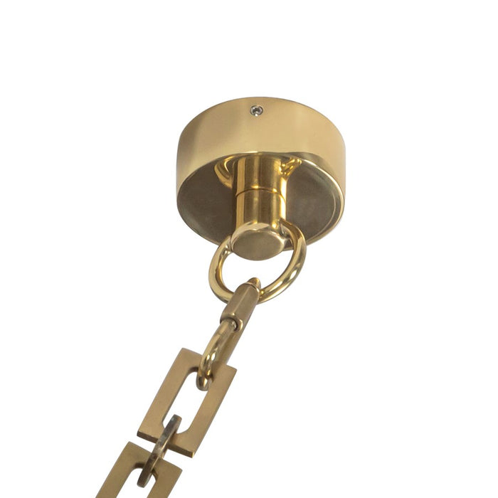 Kuzco Mineral 5-Lt Brass Dimmable LED Chand, Patina Brass/Opal Glass
