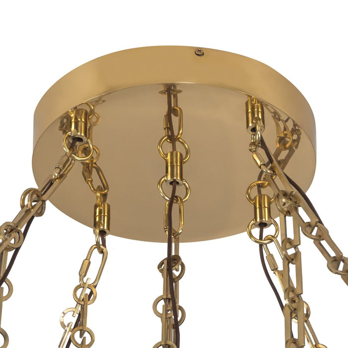 Kuzco Mineral 5-Lt Brass Dimmable LED Chand, Patina Brass/Opal Glass