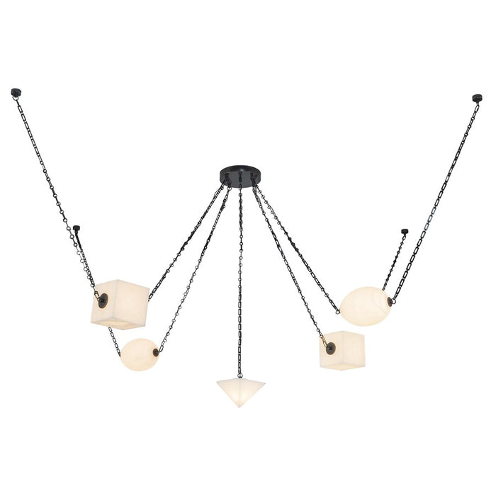 Kuzco Mineral 5-Lt Blk Dim LED Chandelier, Urban Brz/Alabaster - CH360105UBAR