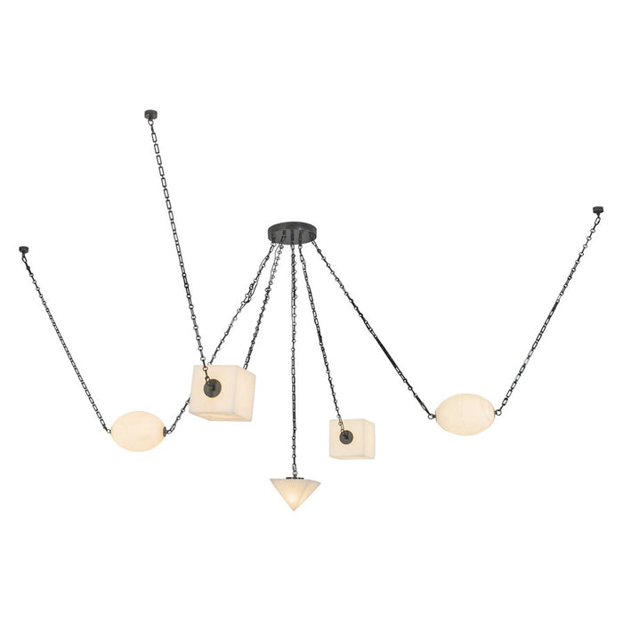 Kuzco Mineral 5-Lt Black Dimmable LED Chandelier, Urban Bronze/Alabaster