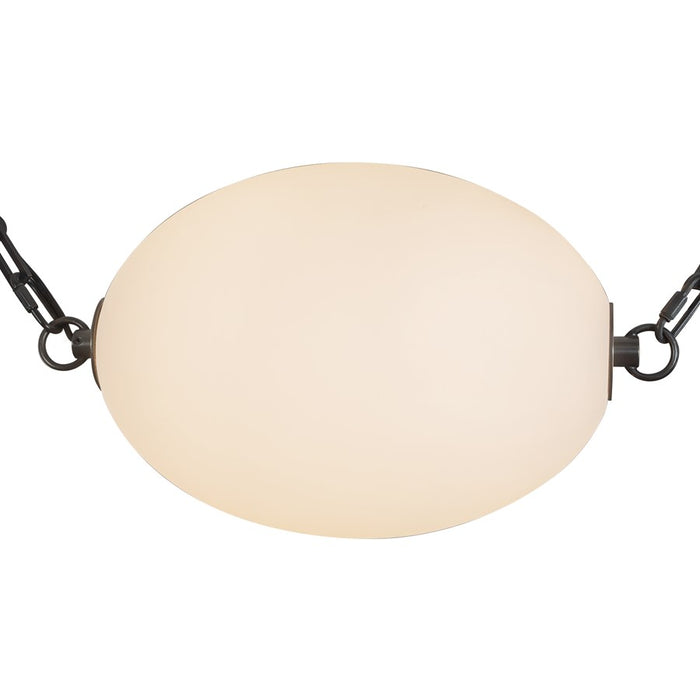 Kuzco Mineral 5-Lt Black Dimmable LED Chand, Urban Bronze/Matte Opal Glass