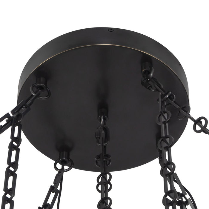 Kuzco Mineral 5-Lt Black Dimmable LED Chand, Urban Bronze/Matte Opal Glass