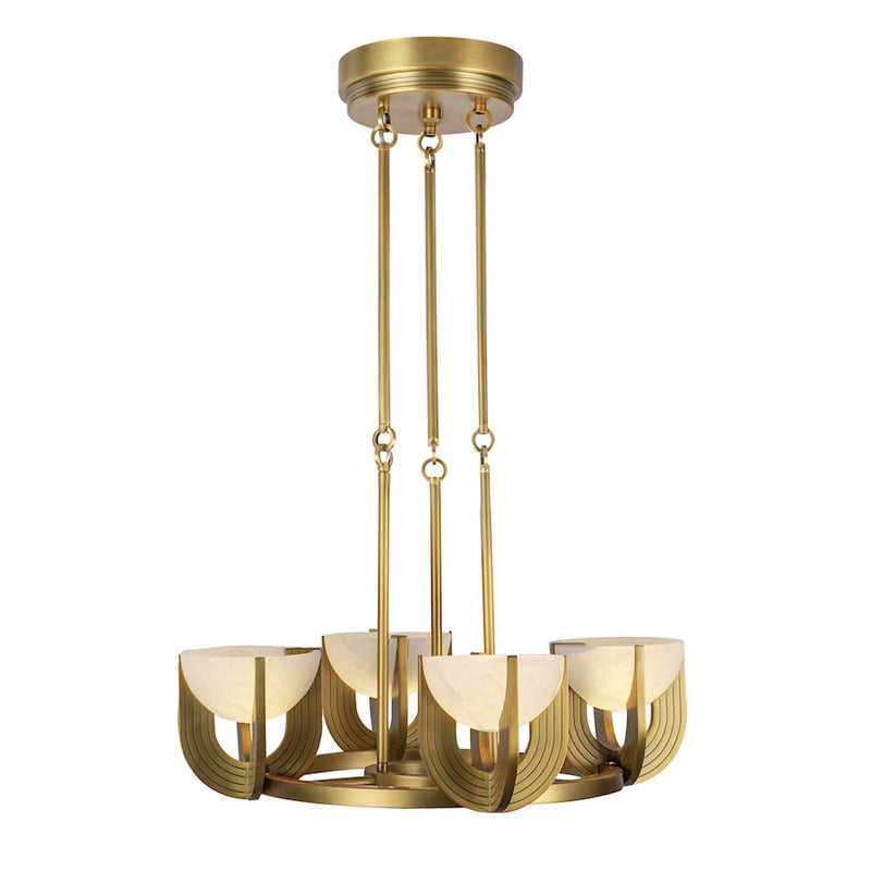 Alora Colette 23" Chandelier, Brass/Alabaster/Opal - CH362423VBAR-UNV