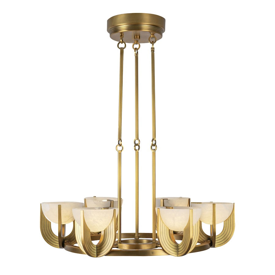 Alora Colette 27" Chandelier, Brass/Alabaster/Opal - CH362627VBAR-UNV