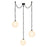 Kuzco Petra 363 3 Lt Blk Dim LED Chand, Urban Brz/Cloud Glass - CH363103UBCDG