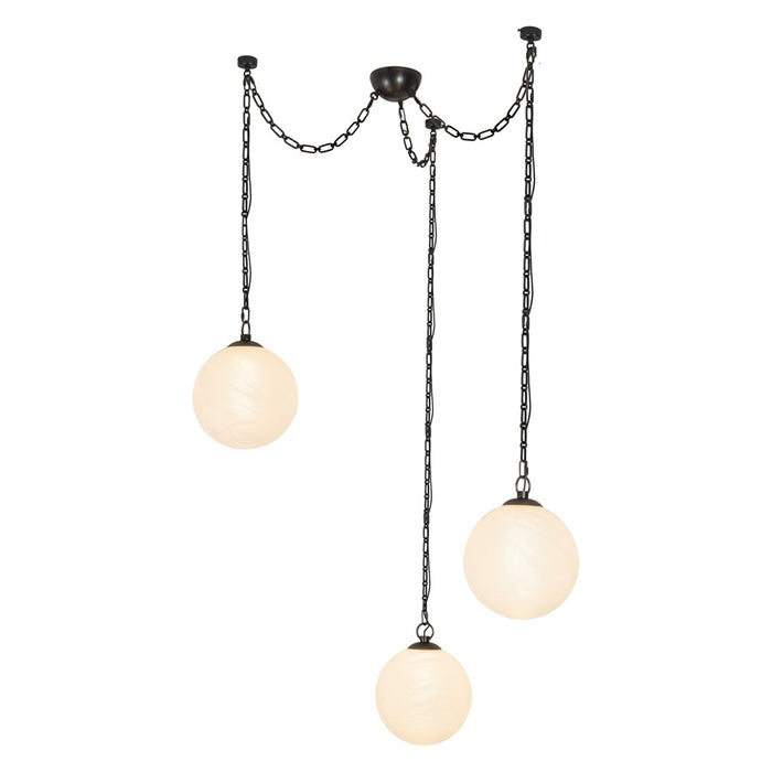 Kuzco Petra 363 3 Lt Black Dimmable LED Chand, Urban Bronze/Cloud Glass